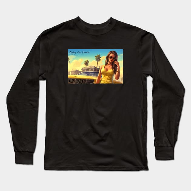 Postcard from Los Santos 5 Long Sleeve T-Shirt by obstinator